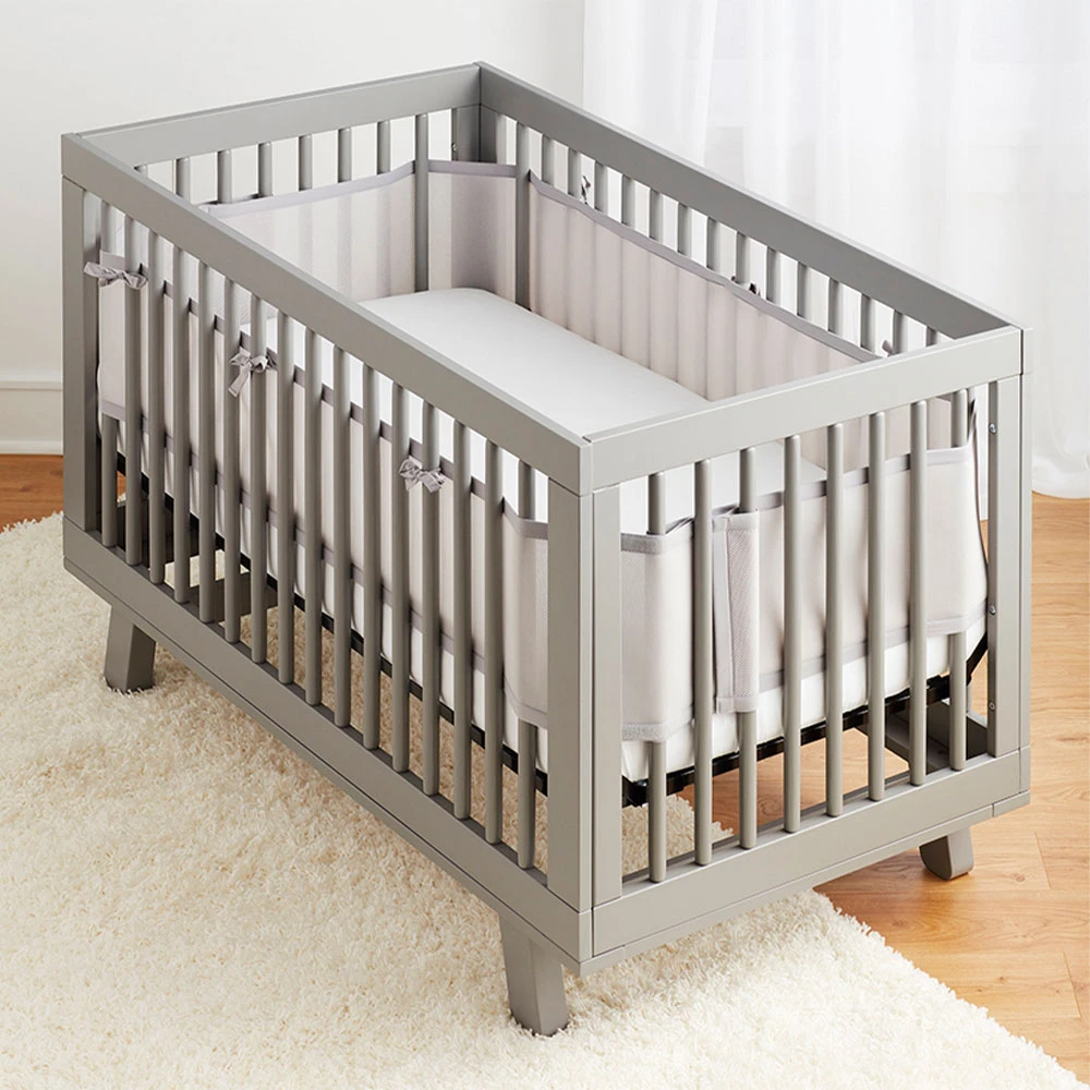 BreathableBaby Mesh Crib Liner | Gray 1 BreathableBaby Mesh Crib Liner | Gray