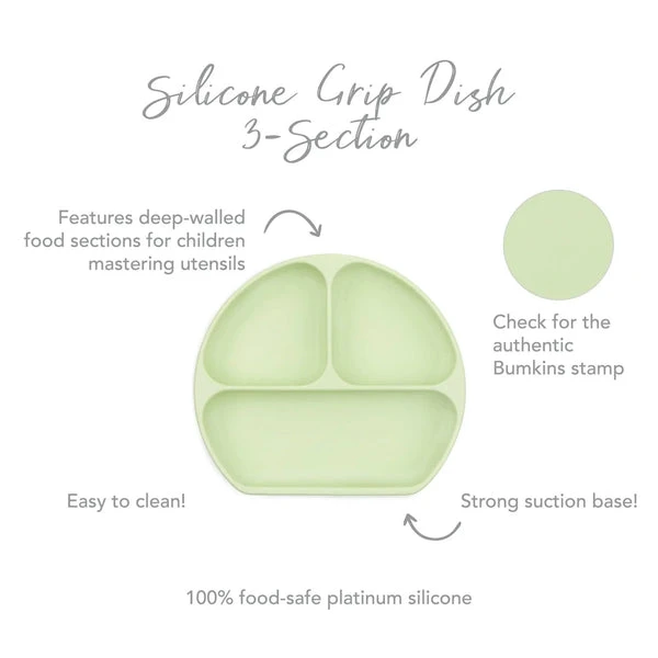 Bumkins Silicone Grip Dish | Sage 4 Bumkins Silicone Grip Dish | Sage - Imagen 4