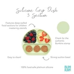 Bumkins Silicone Grip Dish | Sage 9 Bumkins Silicone Grip Dish | Sage -Productos Para Bebes Tienda 14292650027 2 1