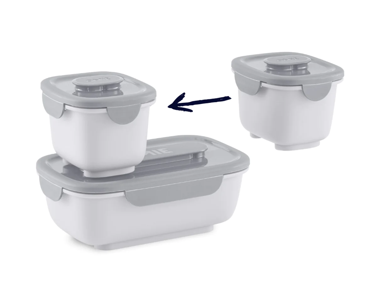 OmieGo Bento Bio Box 3pc | Stone 2 OmieGo Bento Bio Box 3pc | Stone - Imagen 2