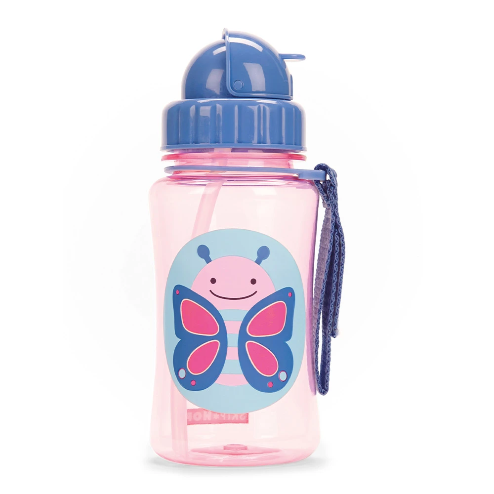 SkipHop Zoo Straw Bottle 12oz | Butterfly 1 SkipHop Zoo Straw Bottle 12oz | Butterfly