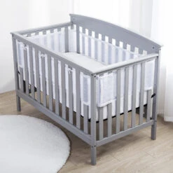 BreathableBaby Deluxe Mesh Crib Liner | White Clouds