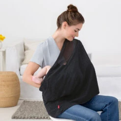 SkipHop Grab & Go Nursing Scarf | Black Heather 13 SkipHop Grab & Go Nursing Scarf | Black Heather -Productos Para Bebes Tienda 274100 3