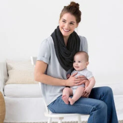 SkipHop Grab & Go Nursing Scarf | Black Heather 14 SkipHop Grab & Go Nursing Scarf | Black Heather -Productos Para Bebes Tienda 274100 5