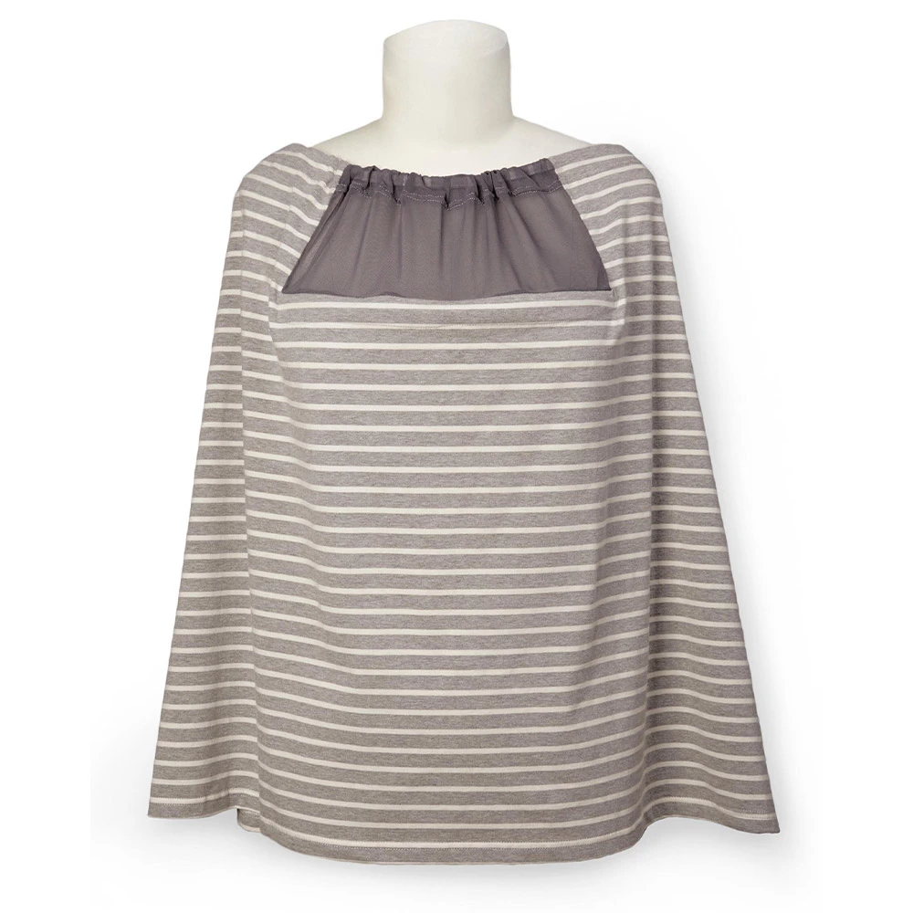 SkipHop Grab & Go Nursing Scarf | Grey Stripe 1 SkipHop Grab & Go Nursing Scarf | Grey Stripe