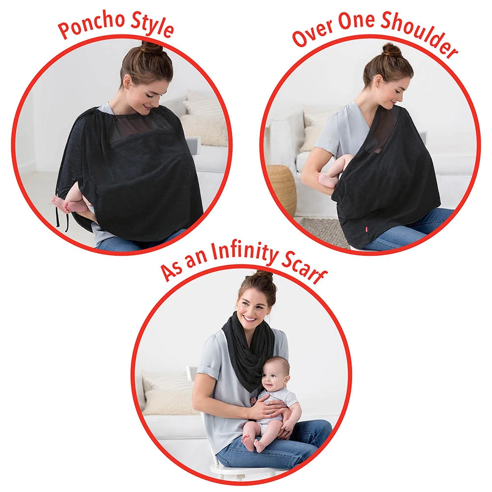 SkipHop Grab & Go Nursing Scarf | Black Heather 8 SkipHop Grab & Go Nursing Scarf | Black Heather - Imagen 8