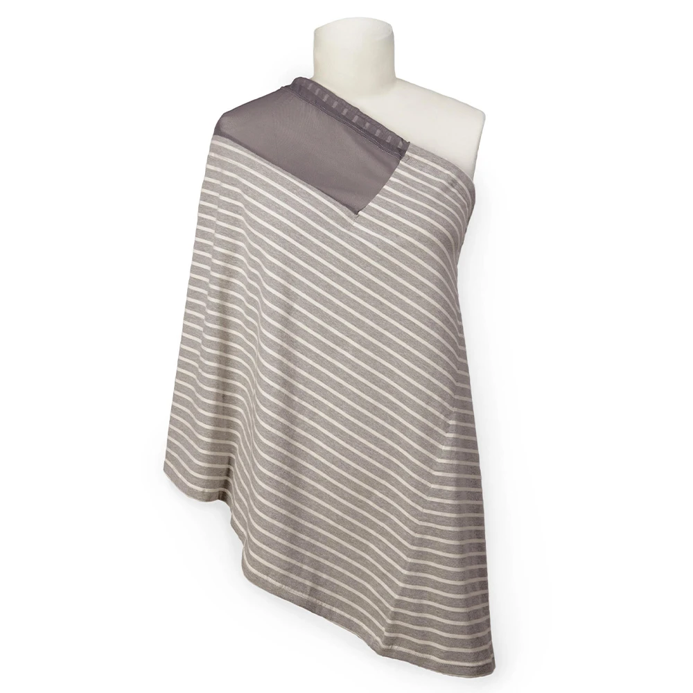 SkipHop Grab & Go Nursing Scarf | Grey Stripe 2 SkipHop Grab & Go Nursing Scarf | Grey Stripe - Imagen 2
