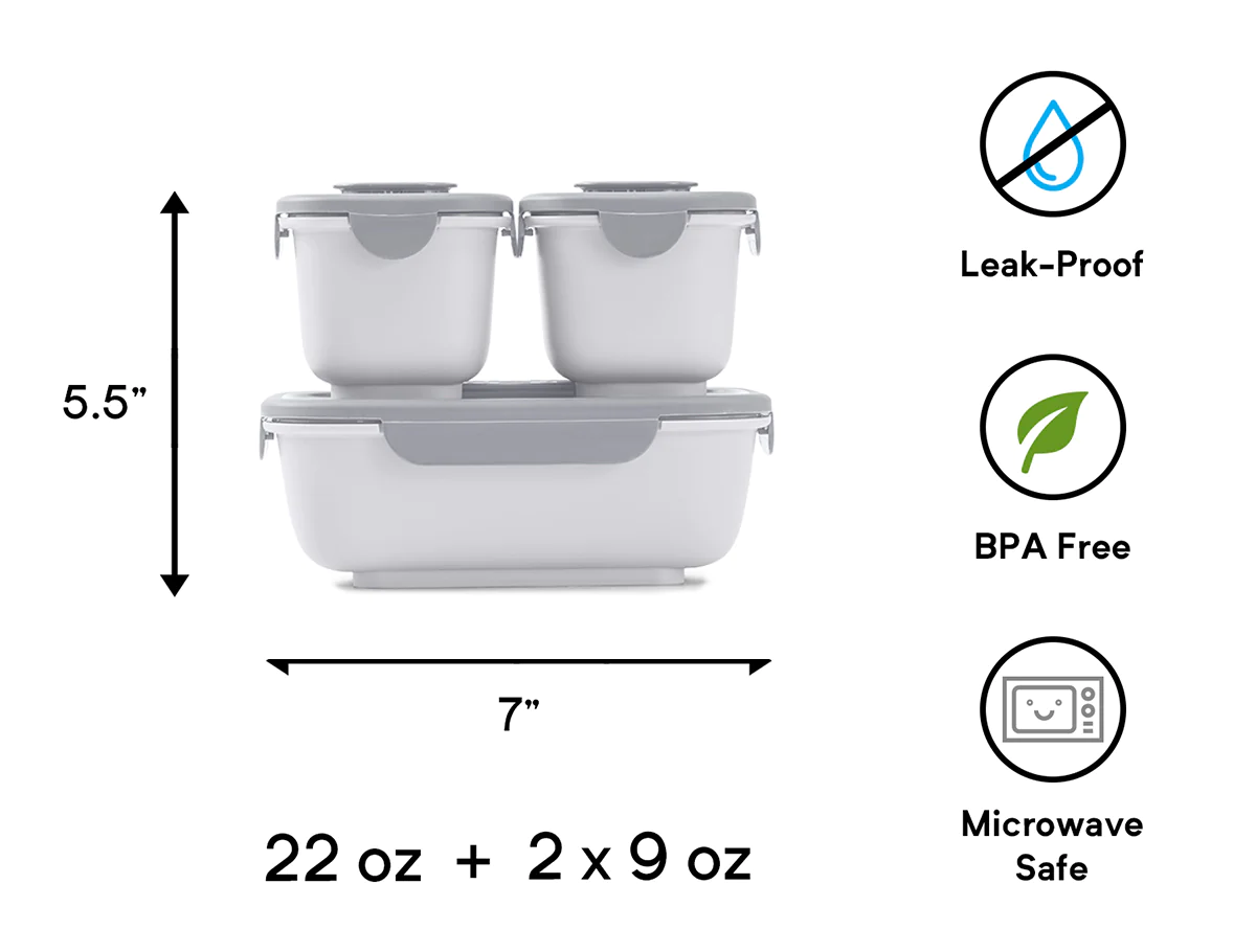 OmieGo Bento Bio Box 3pc | Stone 3 OmieGo Bento Bio Box 3pc | Stone - Imagen 3
