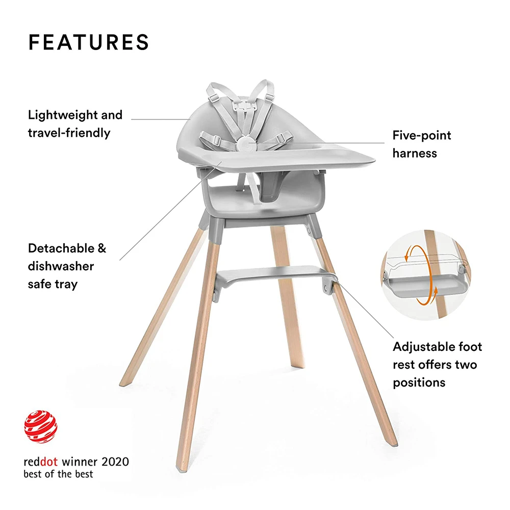 Stokke Clikk High Chair | Cloud Grey 2 Stokke Clikk High Chair | Cloud Grey - Imagen 2