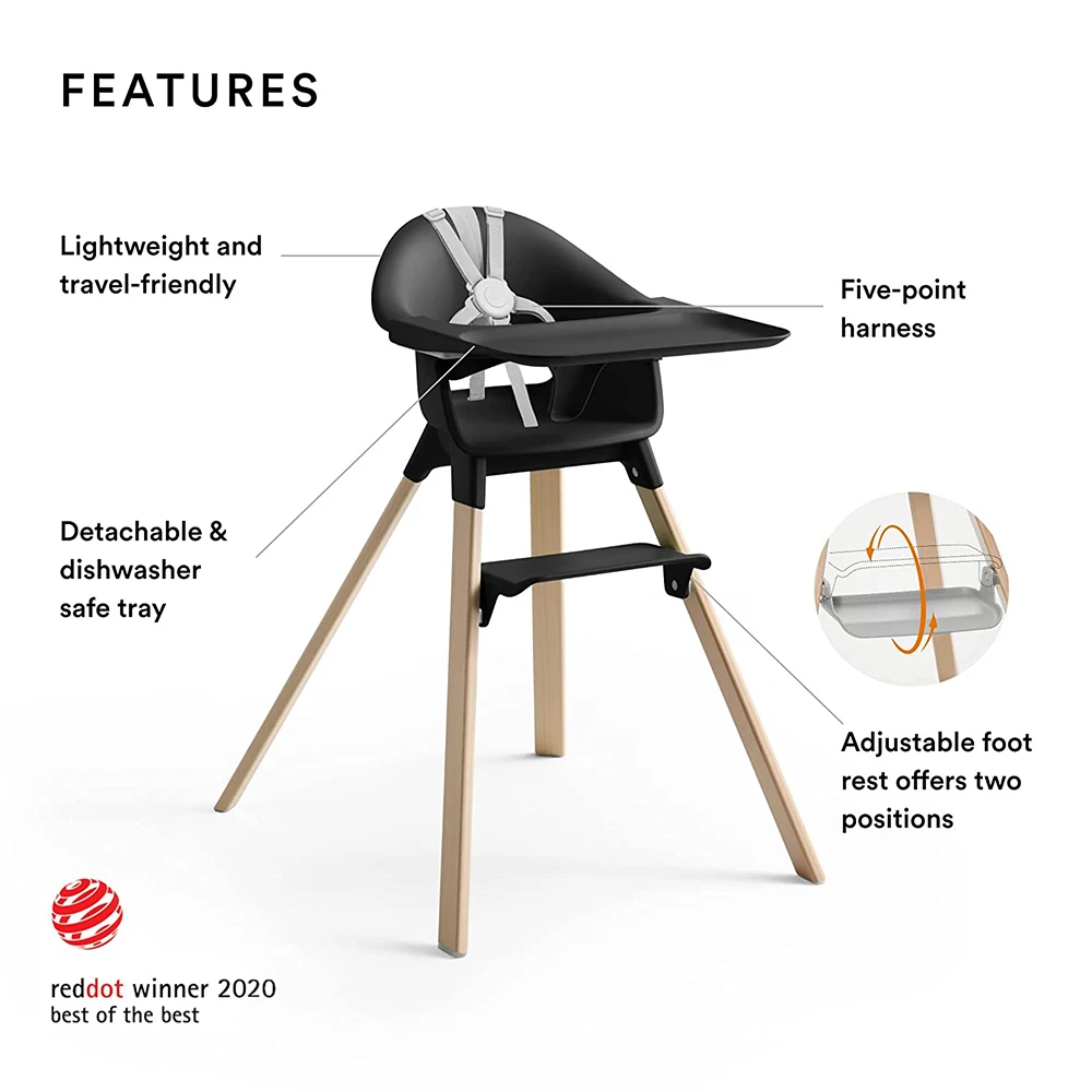 Stokke Clikk High Chair | Black Natural 2 Stokke Clikk High Chair | Black Natural - Imagen 2