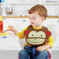 SkipHop Zoo Silicone Bib | Monkey -Productos Para Bebes Tienda 71in8HiguHL. SL1500
