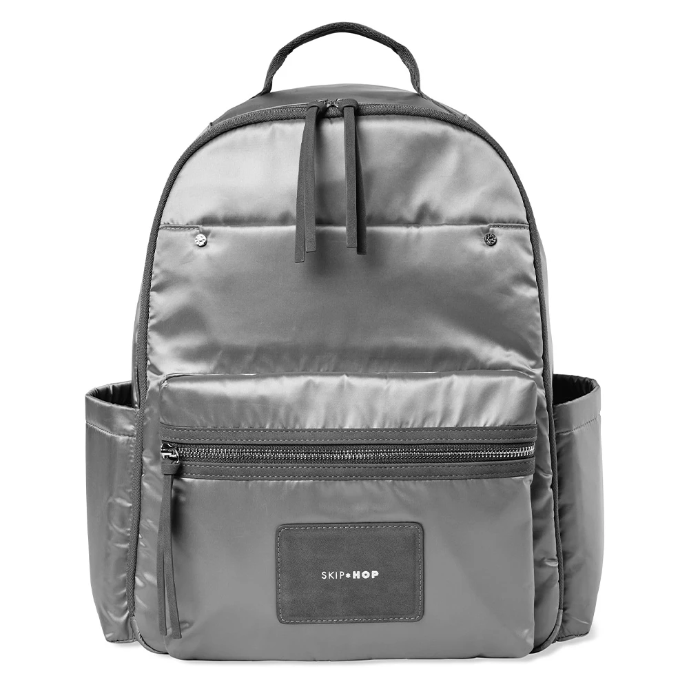 SkipHop Skyler Backpack | Shiny Grey 1 SkipHop Skyler Backpack | Shiny Grey