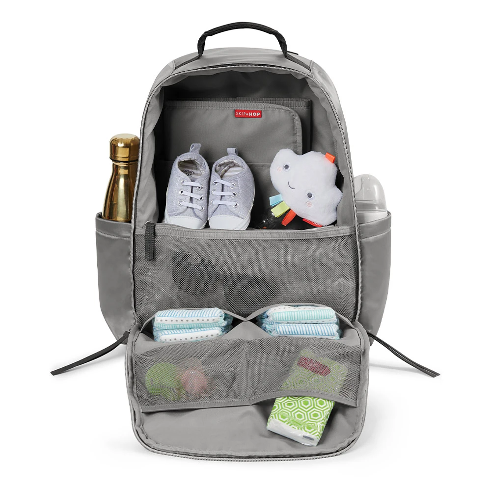 SkipHop Skyler Backpack | Shiny Grey 2 SkipHop Skyler Backpack | Shiny Grey - Imagen 2