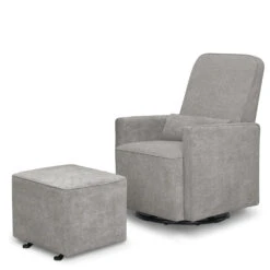 DaVinci Sierra Swivel Glider With Gliding Ottoman Grey