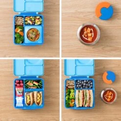 OmieBox Insulated Bento Box | Blue Sky -Productos Para Bebes Tienda collage Blue1.jpg