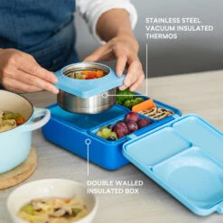 OmieBox Insulated Bento Box | Blue Sky -Productos Para Bebes Tienda collage Blue2.jpg
