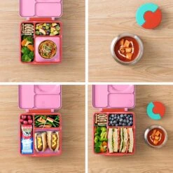 OmieBox Insulated Bento Box | Pink Berry -Productos Para Bebes Tienda collage pink.jpg