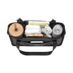 Petunia Wander Stroller Caddy | Black Matte -Productos Para Bebes Tienda wander stroller caddy in black matte leatherette caddy petunia pickle bottom 4 1800x1800.jpg