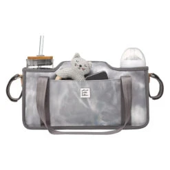 Petunia Wander Stroller Caddy | Smoke Tie Dye -Productos Para Bebes Tienda wander stroller caddy in smoke swirl tie dye caddy petunia pickle bottom 3 1800x1800.jpg